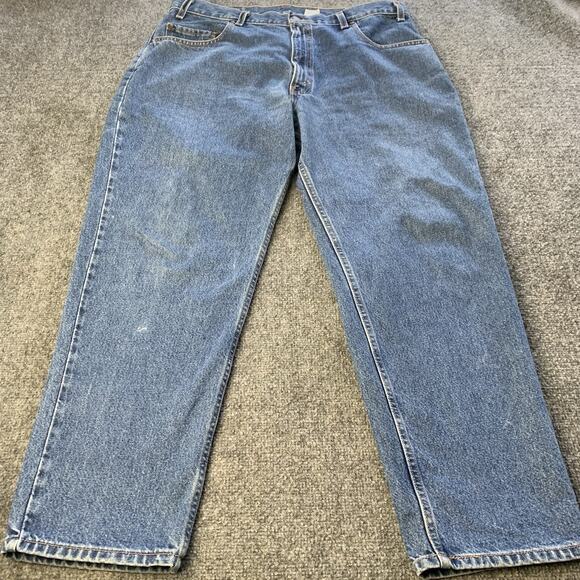 Vintage Levi’s 545 Jeans Mens 38x29 Loose Fit Blue Denim Brown Tab 90s Baggy Fit - Picture 1 of 16